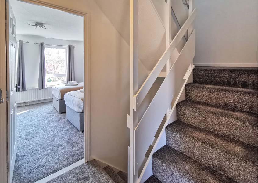 Corporate accommodation at Clayton House, Peterborough with InnClusive - stairs