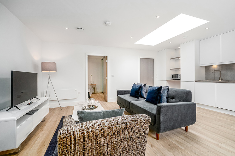 InnClusive's Coldhams Lane apartments in Cambridge - living area