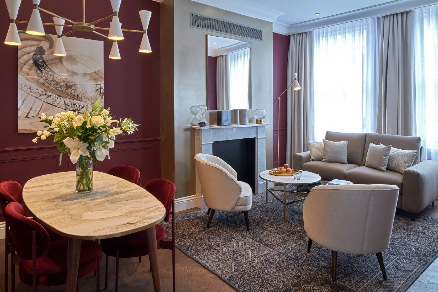 InnClusive’s apartment at Lexham Gardens, London - Living area
